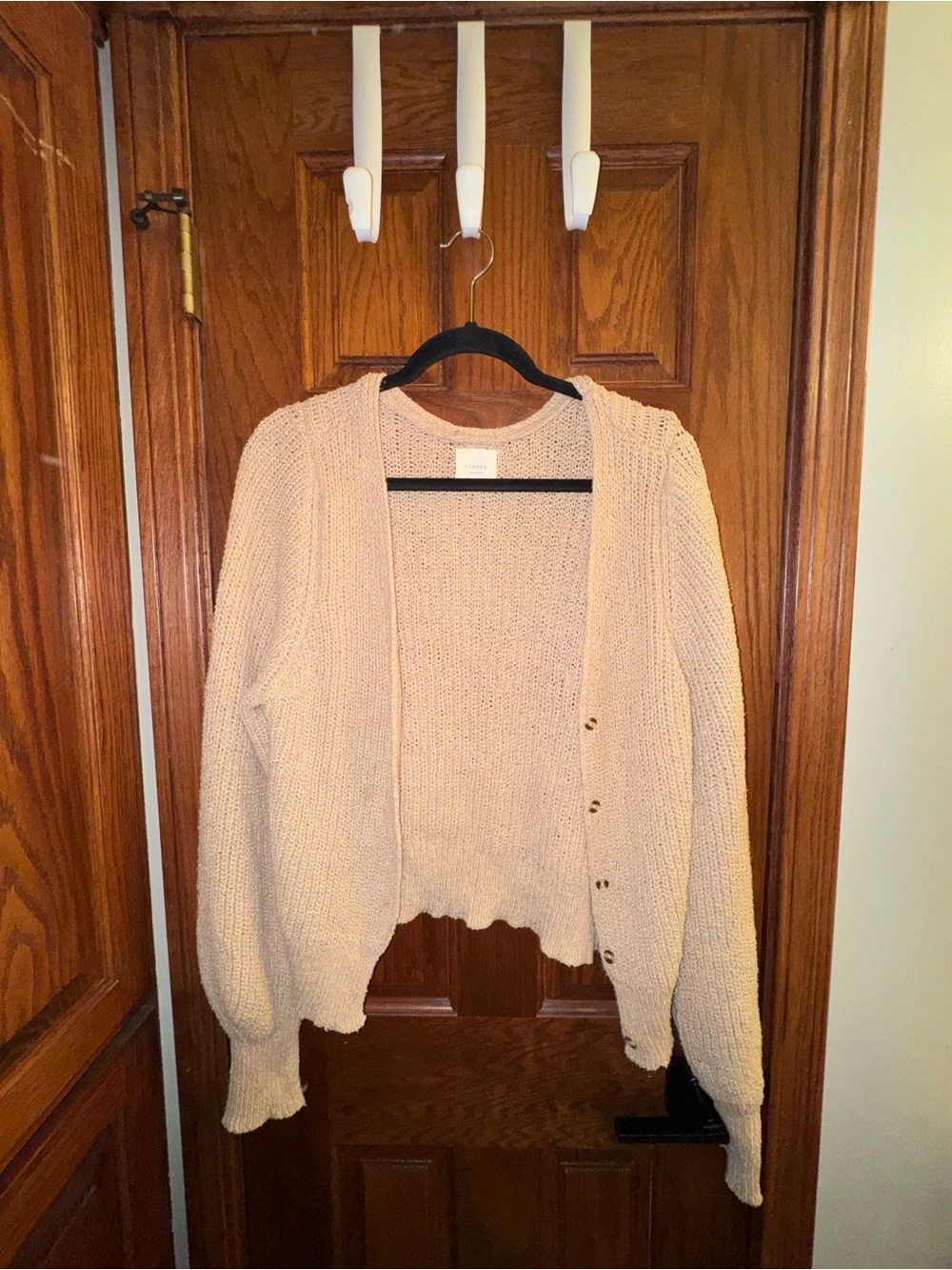 Harper Cream Open-Front Knit Cardigan